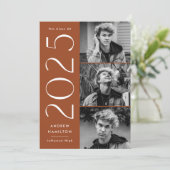 Moderne Eenvoudig Rust 3 Foto 2023 Afstuderen Aankondiging (Staand voorkant)