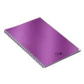 Moderne, eenvoudig stevige paarse gradiëntgolven notitieboek (Rechterzijde)