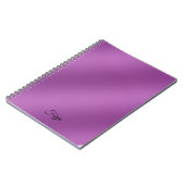Moderne, eenvoudig stevige paarse gradiëntgolven notitieboek (Linkerzijde)