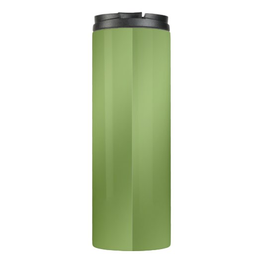 Moderne, eenvoudig vast, groen verloopgolven thermosbeker (Achterkant)