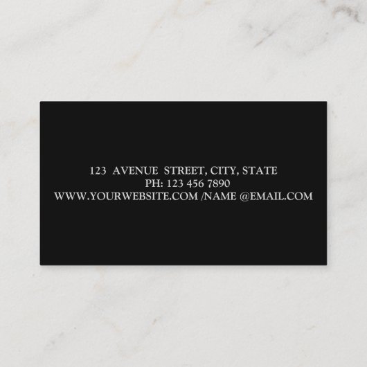 Moderne, eenvoudig, zwart visitekaartje (Achterkant)