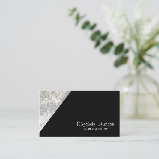 Moderne, eenvoudig, zwart visitekaartje (Staand voorkant)