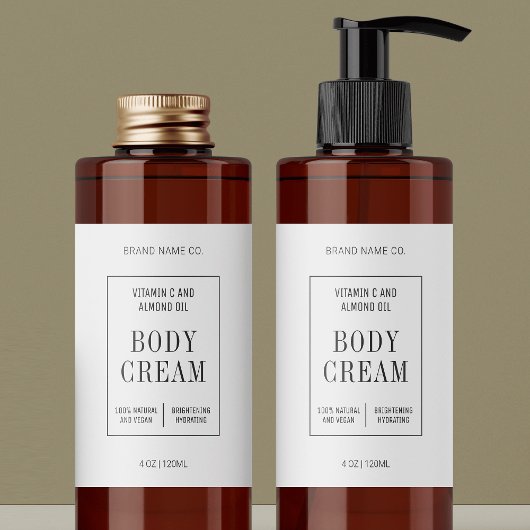 Moderne Eenvoudige 120ml Cosmetische Fles Wraparou Rechthoekige Sticker