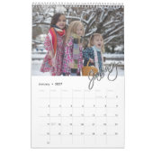 Moderne Eenvoudige 12 Maanden Familiefoto Kalender (Jan 2027)