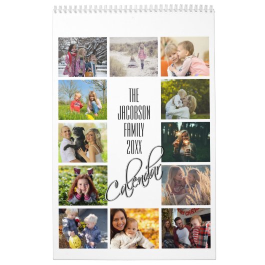 Moderne Eenvoudige 12 Maanden Familiefoto Kalender (Hoes)