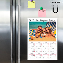Moderne Eenvoudige 2026 Agenda Eén Foto Magneet