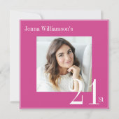 Moderne eenvoudige 21e verjaardag uitnodiging (Voorkant)