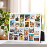 Moderne Eenvoudige 24 Fotocollage Fotoplaat<br><div class="desc">Creëer uw eigen gepersonaliseerde foto collage plaket. Voeg 24 van uw favoriete afbeeldingen en aangepaste kleur achtergrond toe in dit moderne sjabloon ontwerp.</div>