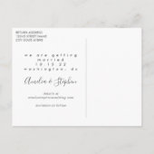 Moderne eenvoudige 2 foto-bruiloft bespaart datum briefkaart (Achterkant)