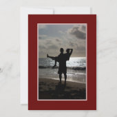 Moderne eenvoudige 2-foto donkerrood Lijst Aankondiging (Achterkant)