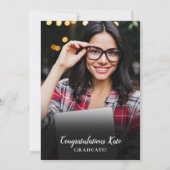 Moderne Eenvoudige 2 Foto Gouden Script Afstudeerf Kaart (Achterkant)