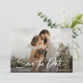 Moderne Eenvoudige 2 foto QR code bruiloft website Kaart (Staand voorkant)