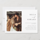 Moderne Eenvoudige 2 Foto's Elegante Huwelijksuitn Kaart (Voorkant)