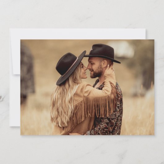 Moderne Eenvoudige 2 Foto's Elegante Huwelijksuitn Kaart (Achterkant)