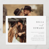 Moderne Eenvoudige 2 Foto's Elegante Huwelijksuitn Kaart (Voorkant / Achterkant)