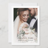 Moderne Eenvoudige 2 Foto's Huwelijk Bedankkaart (Voorkant)