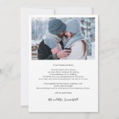 Moderne Eenvoudige 2 Foto's Huwelijk Bedankkaart (Achterkant)