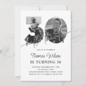 Moderne Eenvoudige 30e Verjaardag Foto Kaart (Voorkant)