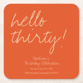 Moderne eenvoudige 30e verjaardag kartonnen onderzetters