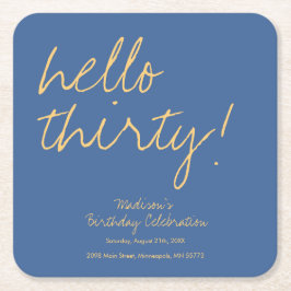 Moderne eenvoudige 30e verjaardag kartonnen onderzetters