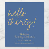 Moderne eenvoudige 30e verjaardag wijn etiket (Enkel label)