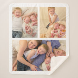 Moderne Eenvoudige 3 Familie Foto Sherpa Deken