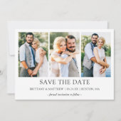 Moderne, eenvoudige 3 foto save the date (Voorkant)