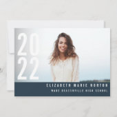 Moderne, eenvoudige 3 foto's afstuderen eenvoudig  aankondiging (Achterkant)