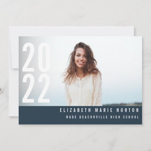 Moderne, eenvoudige 3 foto's afstuderen eenvoudig  aankondiging (Achterkant)