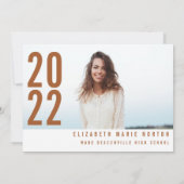 Moderne, eenvoudige 3 foto's afstuderen, eenvoudig aankondiging (Achterkant)