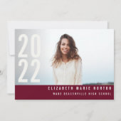 Moderne, eenvoudige 3 foto's afstuderen simpele sc aankondiging (Achterkant)