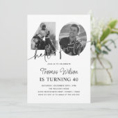 Moderne Eenvoudige 40e Verjaardag Foto Kaart (Staand voorkant)