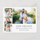 Moderne, eenvoudige 4 foto Opslaan datum Briefkaart (Voorkant)