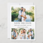 Moderne, eenvoudige 4 foto's met minimalistische f save the date (Voorkant)