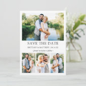 Moderne, eenvoudige 4 foto's met minimalistische f save the date (Staand voorkant)