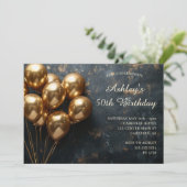 Moderne eenvoudige 50e verjaardag uitnodiging (Staand voorkant)