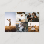Moderne eenvoudige 5 fotocollage fotograaf visitekaartje (Achterkant)