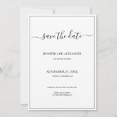 Moderne Eenvoudige 6 Foto Collage Typografie Trouw Save The Date (Achterkant)