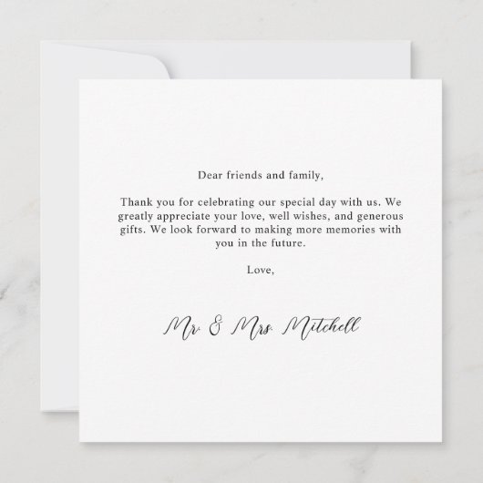 Moderne Eenvoudige 8 Fotocollage Gepersonaliseerde Bedankkaart (Achterkant)