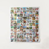 Moderne Eenvoudige 99 foto-collage achtergrond Wandkleed (Voorkant)