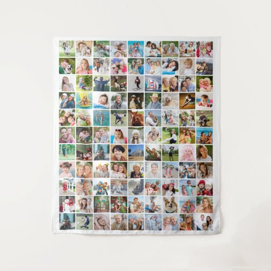 Moderne Eenvoudige 99 foto-collage achtergrond Wandkleed (Voorkant)