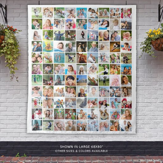 Moderne Eenvoudige 99 foto-collage achtergrond Wandkleed