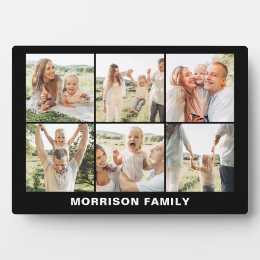 Moderne Eenvoudige Aangepaste 6 Fotocollage Fotoplaat (voorkant)