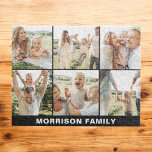Moderne Eenvoudige Aangepaste 6 Fotocollage Legpuzzel<br><div class="desc">Creëer een leuke en gedenkwaardige activiteit met onze Modern Simple Custom 6 Photo Collage Jigsaw Puzzle! Personaliseer deze puzzel met zes van je favoriete foto's voor een uniek en betekenisvol ontwerp. Perfect voor familiebijeenkomsten, game-avonden of als een doordacht geschenk, het combineert entertainment met een persoonlijke touch. Gemaakt van duurzame materialen,...</div>