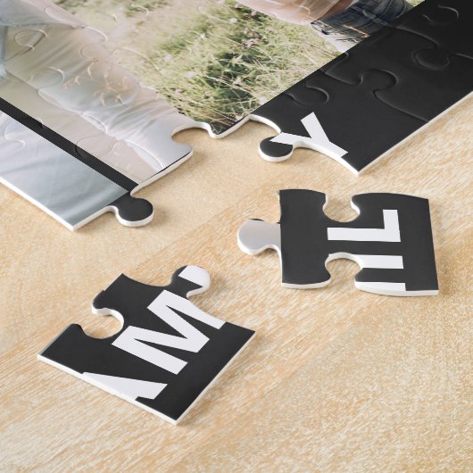 Moderne Eenvoudige Aangepaste 6 Fotocollage Legpuzzel (Zijkant)