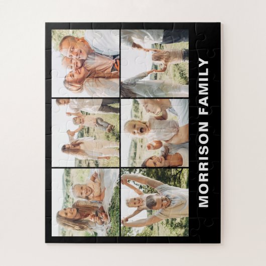 Moderne Eenvoudige Aangepaste 6 Fotocollage Legpuzzel (Verticaal)