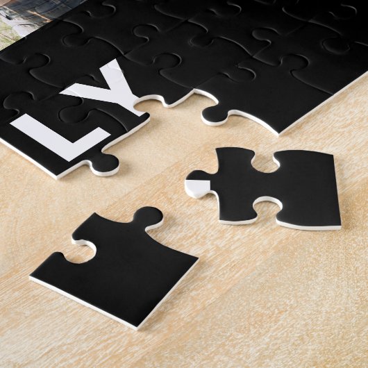 Moderne Eenvoudige Aangepaste 6 Fotocollage Legpuzzel (Zijkant)