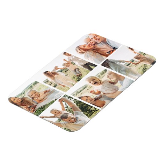Moderne Eenvoudige Aangepaste 6 Fotocollage Magneet (Linkerzijde)