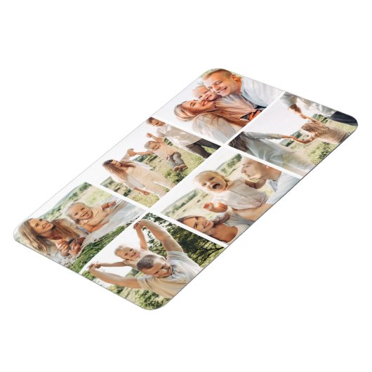 Moderne Eenvoudige Aangepaste 6 Fotocollage Magneet (Linkerzijde)