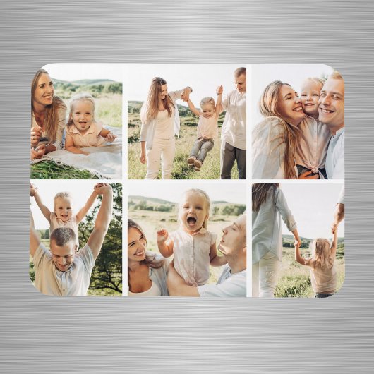 Moderne Eenvoudige Aangepaste 6 Fotocollage Magneet